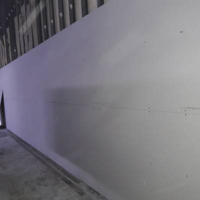 Comercial job high walls drywall installation